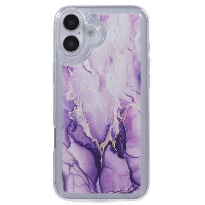 For iPhone 16 Case Marble Pattern Airbag Drop Protection TPU Phone Cover