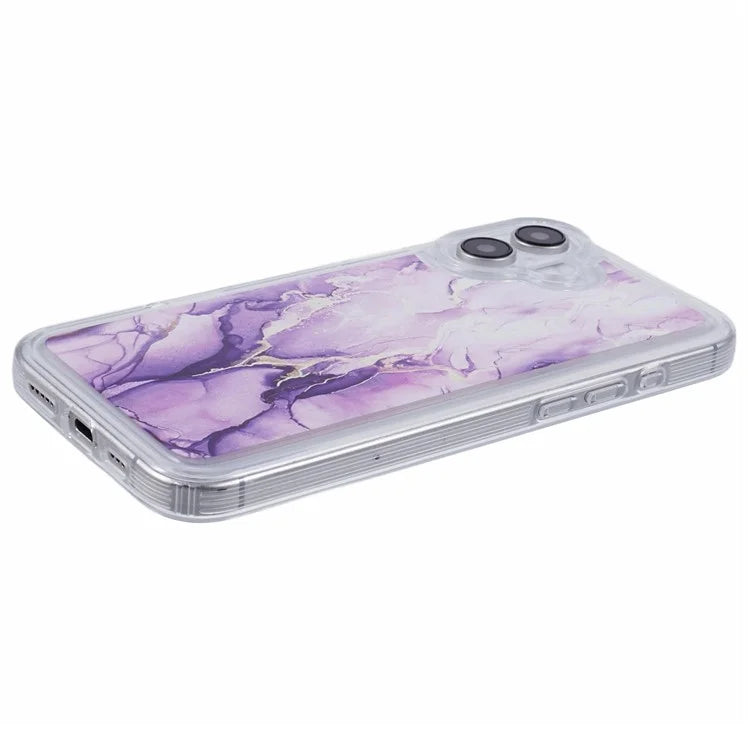 For iPhone 16 Case Marble Pattern Airbag Drop Protection TPU Phone Cover