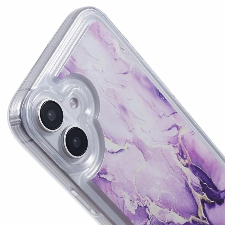 For iPhone 16 Case Marble Pattern Airbag Drop Protection TPU Phone Cover