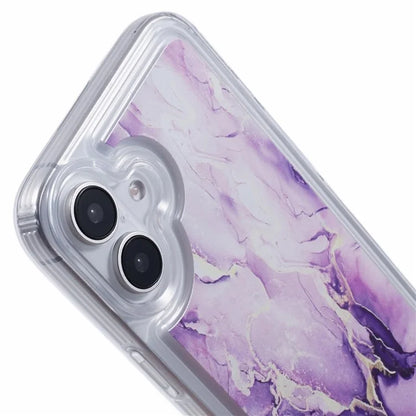 For iPhone 16 Case Marble Pattern Airbag Drop Protection TPU Phone Cover