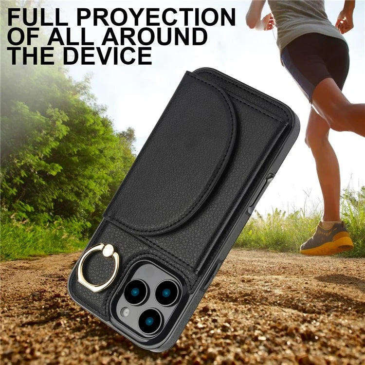 For iPhone 16 Pro Case RFID Blocking Wallet Kickstand Leather + TPU Phone Cover
