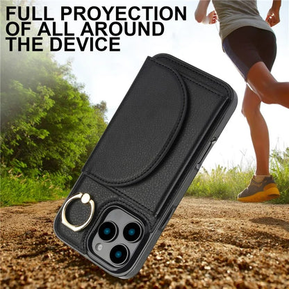 For iPhone 16 Pro Case RFID Blocking Wallet Kickstand Leather + TPU Phone Cover