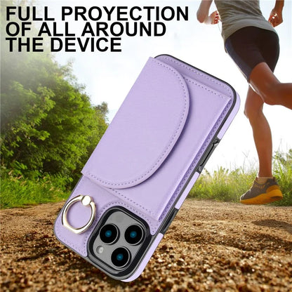 For iPhone 16 Pro Case RFID Blocking Wallet Kickstand Leather + TPU Phone Cover