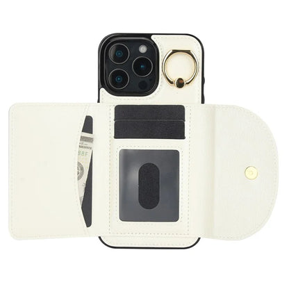 For iPhone 16 Pro Case RFID Blocking Wallet Kickstand Leather + TPU Phone Cover