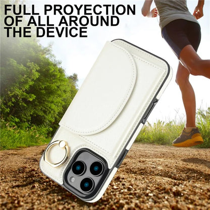For iPhone 16 Pro Case RFID Blocking Wallet Kickstand Leather + TPU Phone Cover