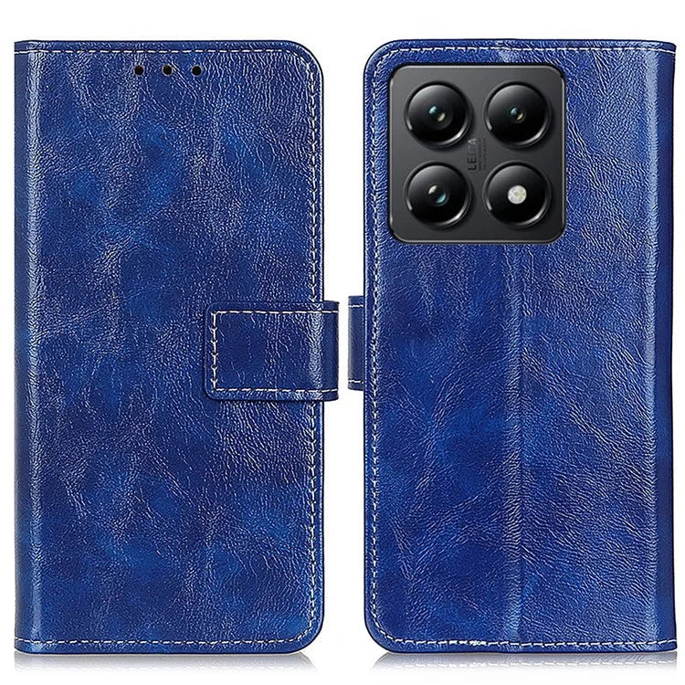 For Xiaomi 14T Pro Case Crazy Horse Texture Leather Phone Wallet Cover
