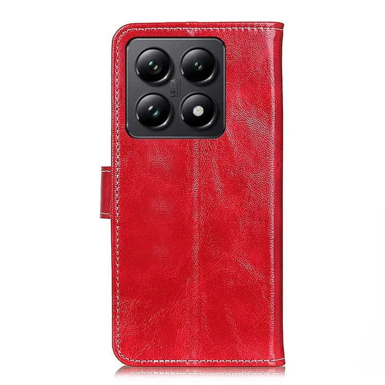 For Xiaomi 14T Pro Case Crazy Horse Texture Leather Phone Wallet Cover