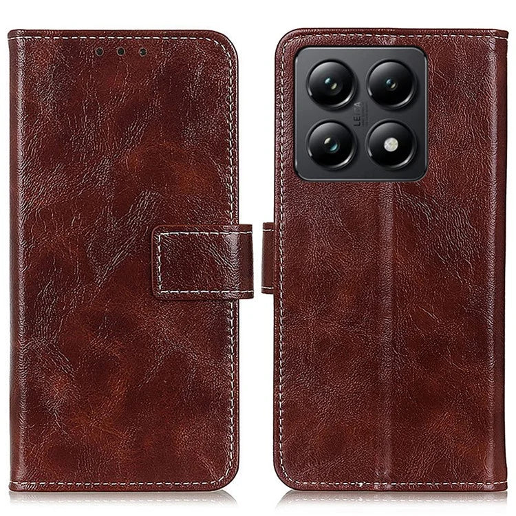 For Xiaomi 14T Pro Case Crazy Horse Texture Leather Phone Wallet Cover