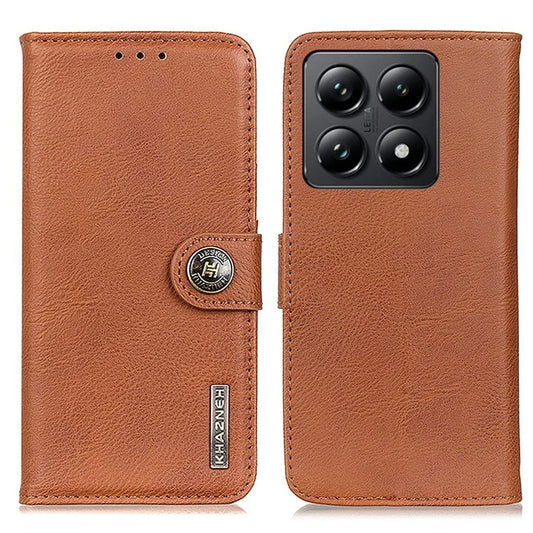 KHAZNEH For Xiaomi 14T Pro Wallet Case Cowhide Texture Leather Flip Phone Cover
