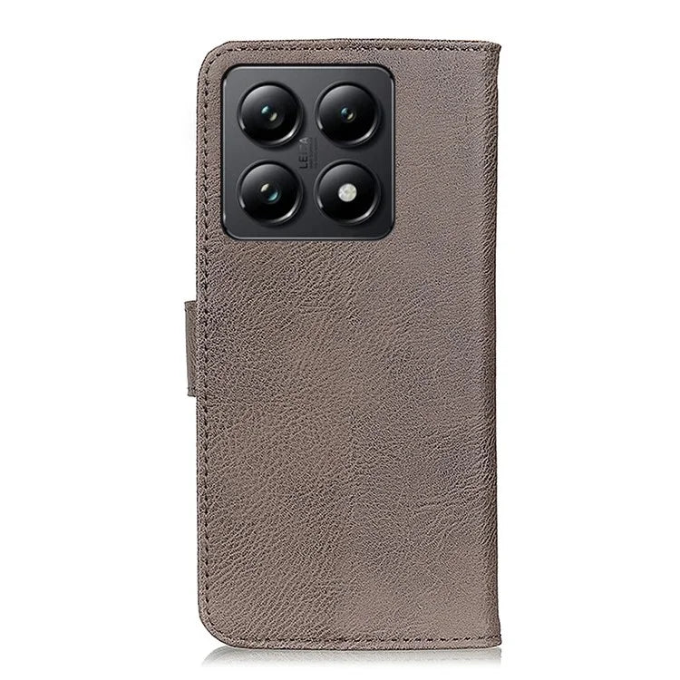 KHAZNEH For Xiaomi 14T Pro Wallet Case Cowhide Texture Leather Flip Phone Cover