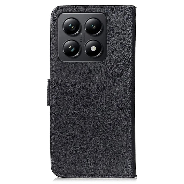 KHAZNEH For Xiaomi 14T Wallet Case Cowhide Texture Leather Flip Phone Cover