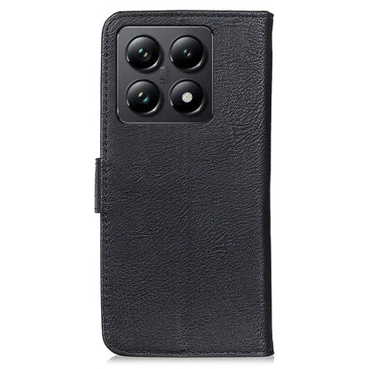 KHAZNEH For Xiaomi 14T Wallet Case Cowhide Texture Leather Flip Phone Cover