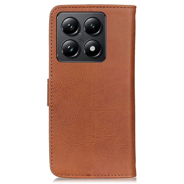 KHAZNEH For Xiaomi 14T Wallet Case Cowhide Texture Leather Flip Phone Cover