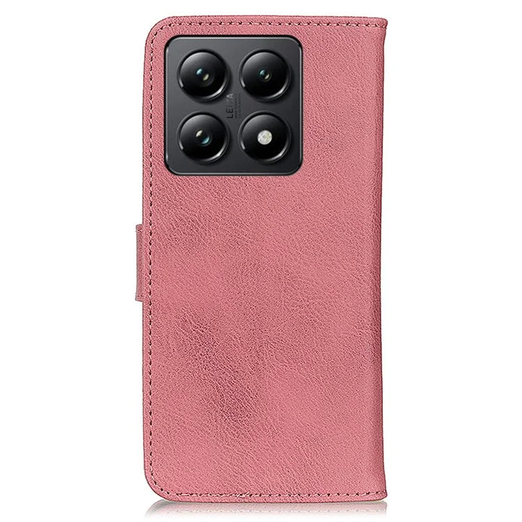 KHAZNEH For Xiaomi 14T Wallet Case Cowhide Texture Leather Flip Phone Cover