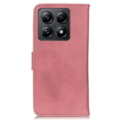 KHAZNEH For Xiaomi 14T Wallet Case Cowhide Texture Leather Flip Phone Cover