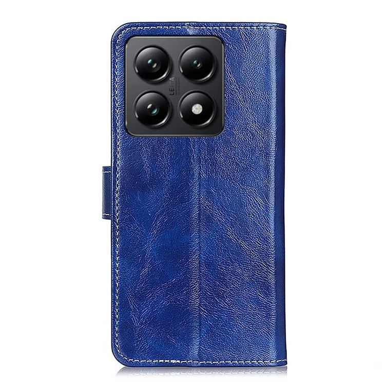 For Xiaomi 14T Case Crazy Horse Texture Leather Phone Wallet Cover