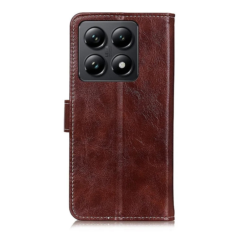 For Xiaomi 14T Case Crazy Horse Texture Leather Phone Wallet Cover