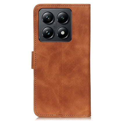 KHAZNEH For Xiaomi 14T Case Retro PU Leather Wallet Stand Phone Cover