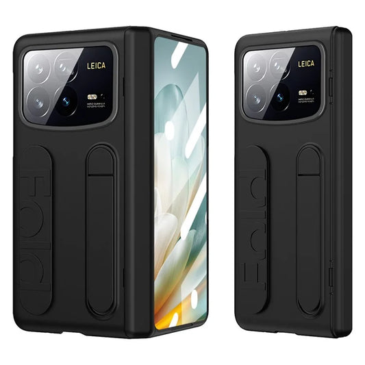 For Xiaomi Mix Fold 4 5G Case Kickstand Wristband PC Phone Cover with Tempered Glass Film