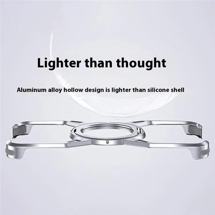 For iPhone 16 Case Kickstand Frameless Aluminum Alloy Bumper Phone Cover