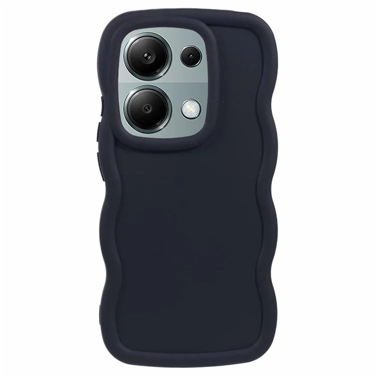 WANLONFENG XL Series for Xiaomi Poco M6 Pro 4G / Redmi Note 13 Pro 4G Case Wave Edge TPU Cover with Tempered Glass Film