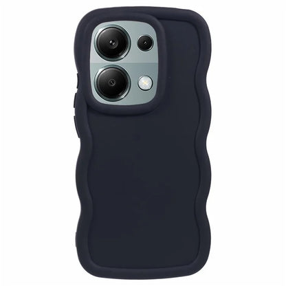 WANLONFENG XL Series for Xiaomi Poco M6 Pro 4G / Redmi Note 13 Pro 4G Case Wave Edge TPU Cover with Tempered Glass Film