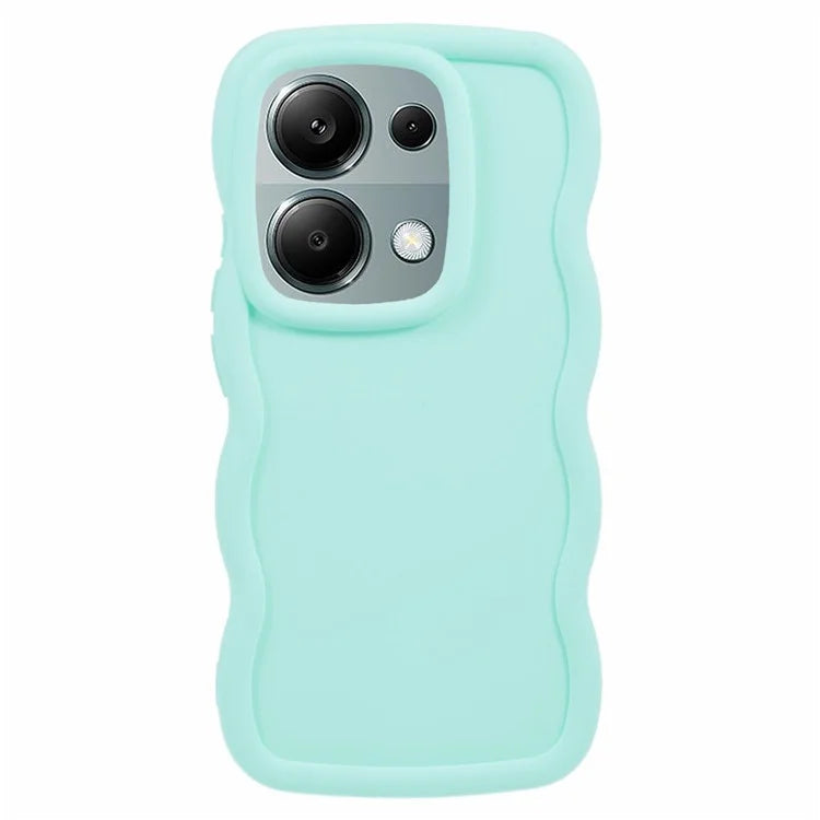 WANLONFENG XL Series for Xiaomi Poco M6 Pro 4G / Redmi Note 13 Pro 4G Case Wave Edge TPU Cover with Tempered Glass Film