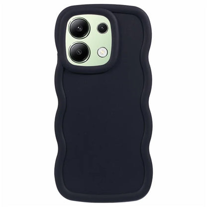 WANLONFENG XL Series for Xiaomi Redmi Note 13 4G Case Wave Edge TPU Cover with Tempered Glass Film