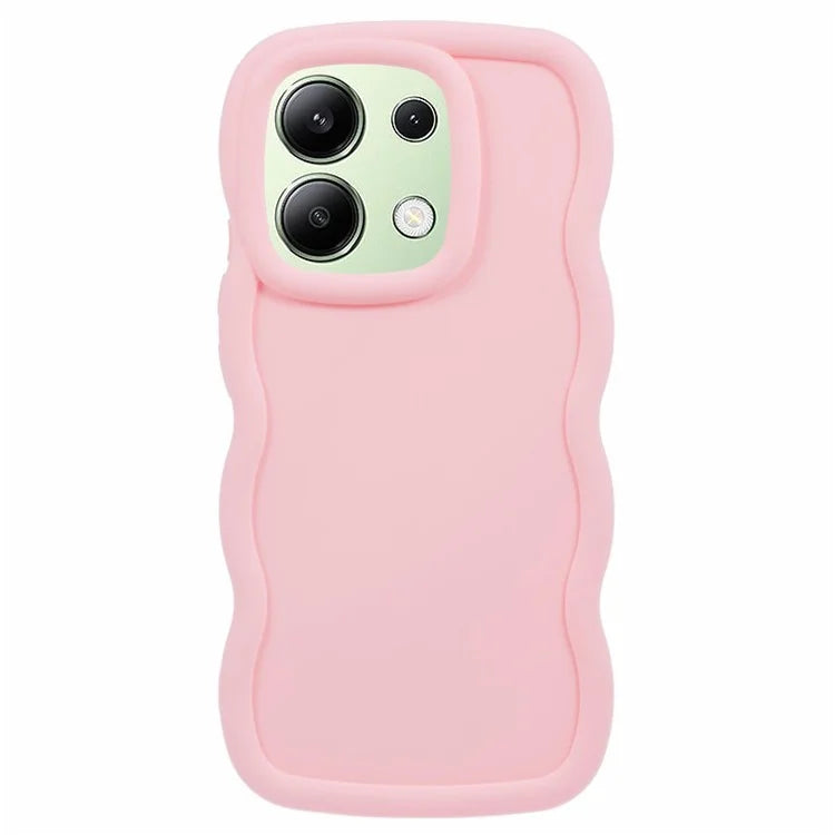 WANLONFENG XL Series for Xiaomi Redmi Note 13 4G Case Wave Edge TPU Cover with Tempered Glass Film