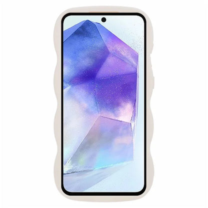 WANLONFENG XL Series for Samsung Galaxy A55 5G Case Wave Edge TPU Cover with Tempered Glass Film