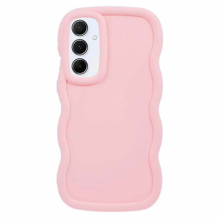 WANLONFENG XL Series for Samsung Galaxy A55 5G Case Wave Edge TPU Cover with Tempered Glass Film