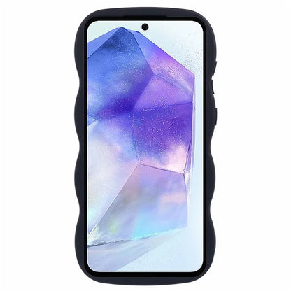 WANLONFENG XL Series for Samsung Galaxy A15 4G / 5G Case Wave Edge TPU Cover with Tempered Glass Film