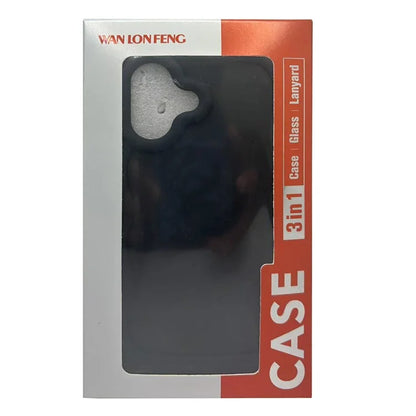 WANLONFENG XL Series for Samsung Galaxy A25 5G (Global) (161.0 x 76.5 x 8.3mm) Case Wave Edge TPU Cover with Tempered Glass Film