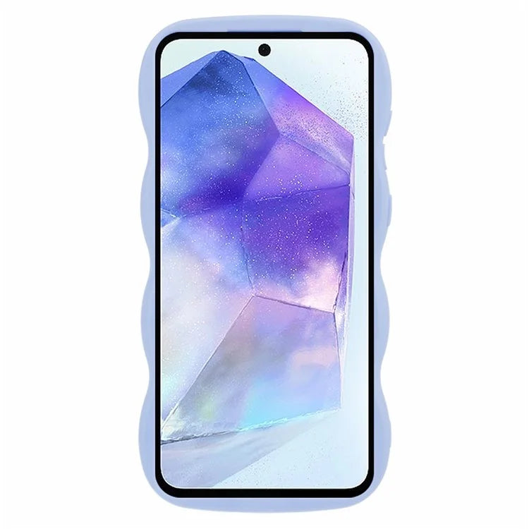 WANLONFENG XL Series for Samsung Galaxy A34 5G Case Wave Edge TPU Cover with Tempered Glass Film