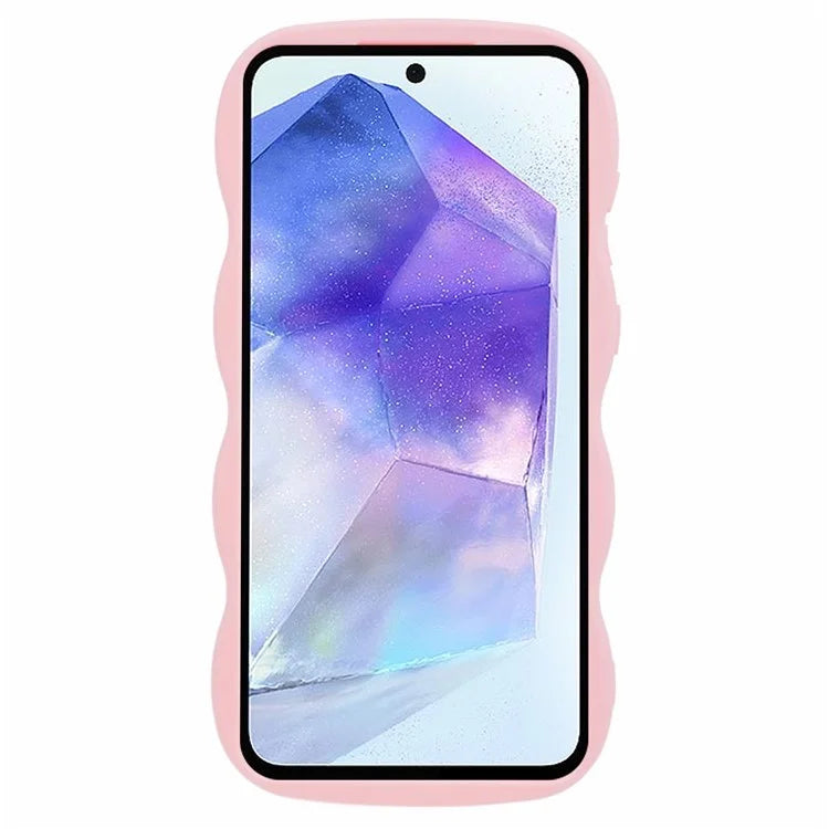 WANLONFENG XL Series for Samsung Galaxy A24 4G (162.1 x 77.6 x 8.3mm) Case Wave Edge TPU Cover with Tempered Glass Film