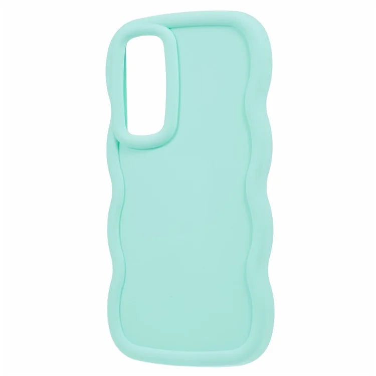 WANLONFENG XL Series for Samsung Galaxy A14 5G / 4G Case Wave Edge TPU Cover with Tempered Glass Film