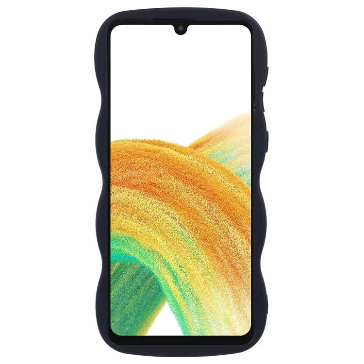 WANLONFENG XL Series for Samsung Galaxy A53 5G Case Wave Edge TPU Cover with Tempered Glass Film