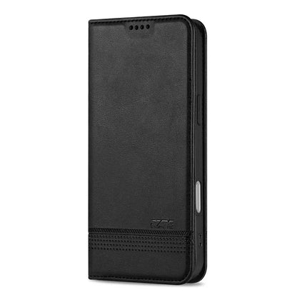 AZNS For iPhone 16 Plus Case Cowhide Texture PU Leather Wallet Phone Cover