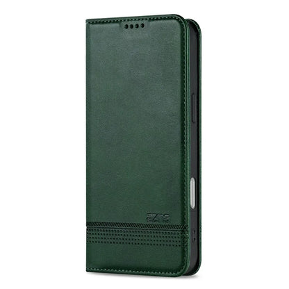 AZNS For iPhone 16 Plus Case Cowhide Texture PU Leather Wallet Phone Cover
