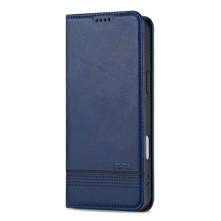AZNS For iPhone 16 Plus Case Cowhide Texture PU Leather Wallet Phone Cover