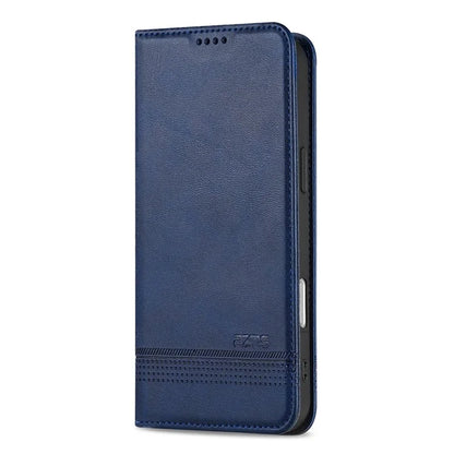 AZNS For iPhone 16 Plus Case Cowhide Texture PU Leather Wallet Phone Cover