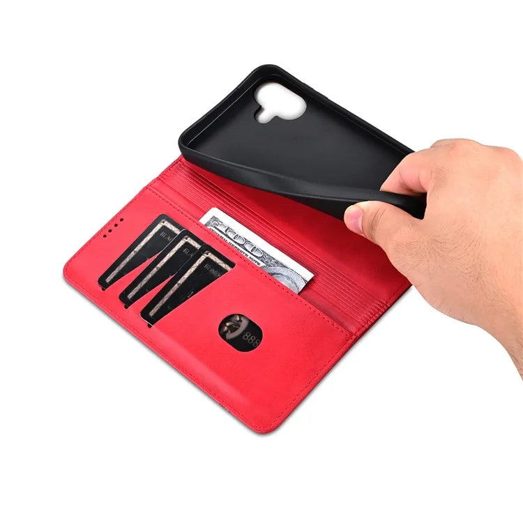 AZNS For iPhone 16 Plus Case Cowhide Texture PU Leather Wallet Phone Cover