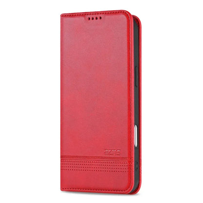 AZNS For iPhone 16 Plus Case Cowhide Texture PU Leather Wallet Phone Cover
