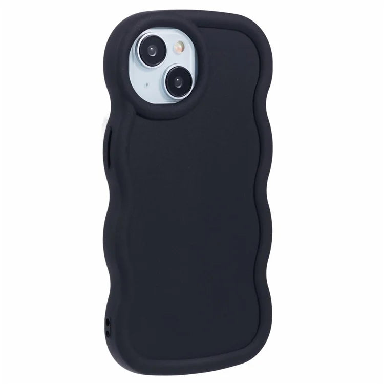 WANLONFENG XL Series for iPhone 13 Case Wave Edge TPU Cover with Tempered Glass Film