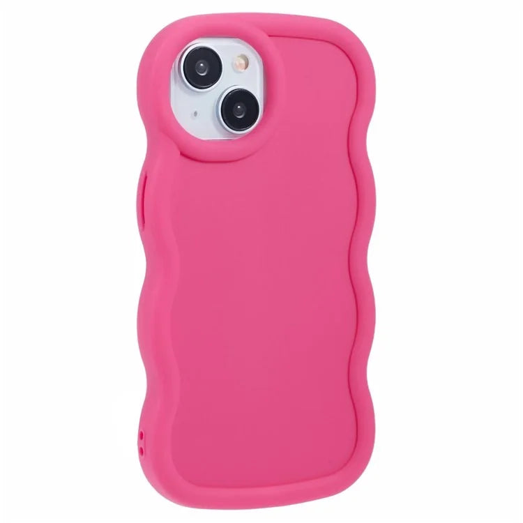 WANLONFENG XL Series for iPhone 13 Case Wave Edge TPU Cover with Tempered Glass Film
