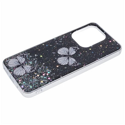 WANLONFENG AW Series for Xiaomi Redmi 13 5G / 4G Case with Screen Film TPU Phone Cover PVC Butterfly Epoxy