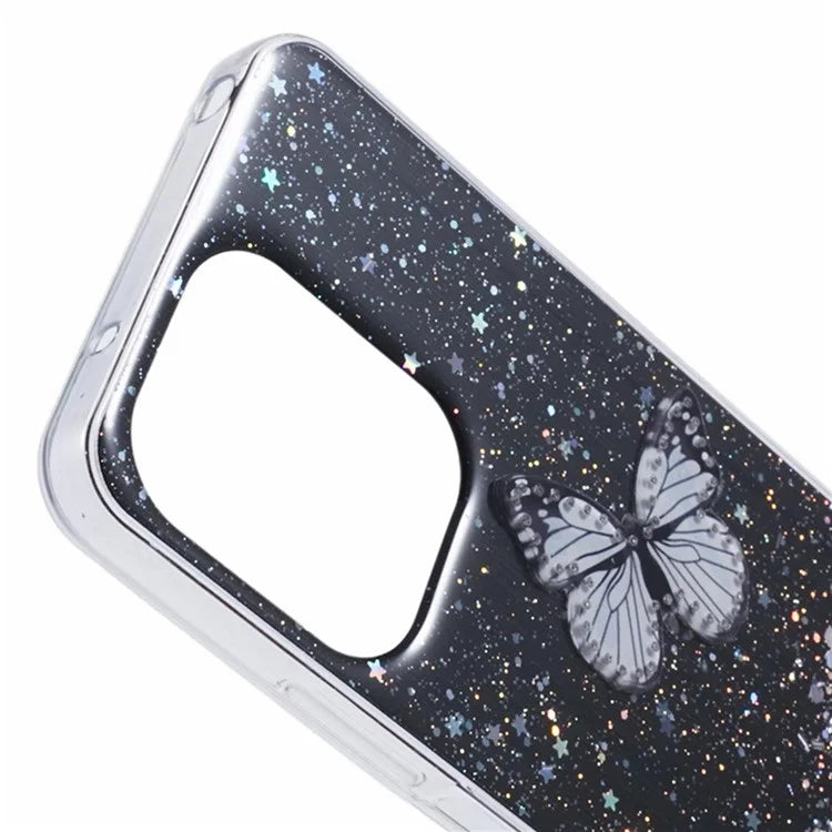 WANLONFENG AW Series for Xiaomi Redmi 13 5G / 4G Case with Screen Film TPU Phone Cover PVC Butterfly Epoxy