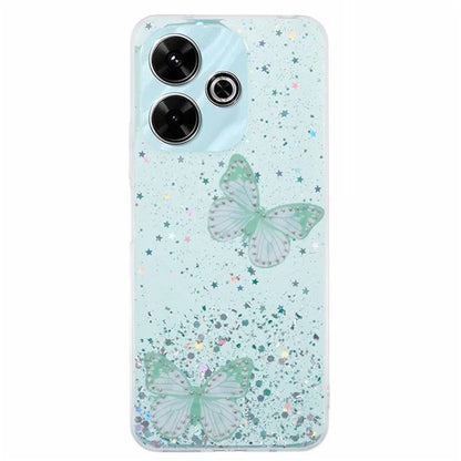 WANLONFENG AW Series for Xiaomi Redmi 13 5G / 4G Case with Screen Film TPU Phone Cover PVC Butterfly Epoxy