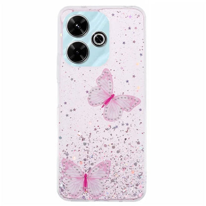 WANLONFENG AW Series for Xiaomi Redmi 13 5G / 4G Case with Screen Film TPU Phone Cover PVC Butterfly Epoxy