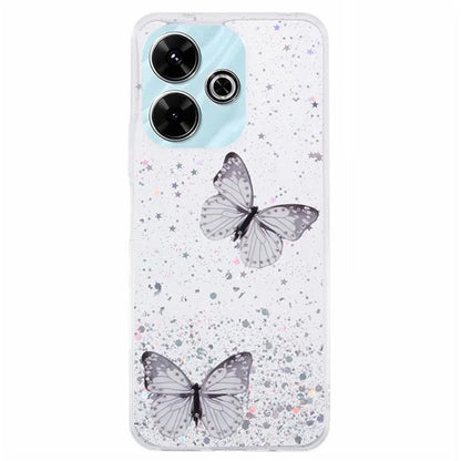 WANLONFENG AW Series for Xiaomi Redmi 13 5G / 4G Case with Screen Film TPU Phone Cover PVC Butterfly Epoxy